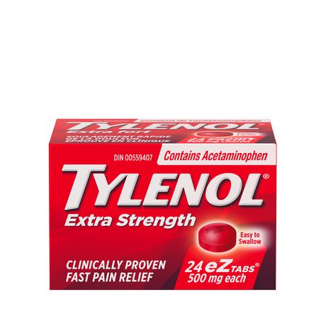 Tylenol* Extra Strength Pain Relief Acetaminophen 500mg EZ Tablets - 24 Counts