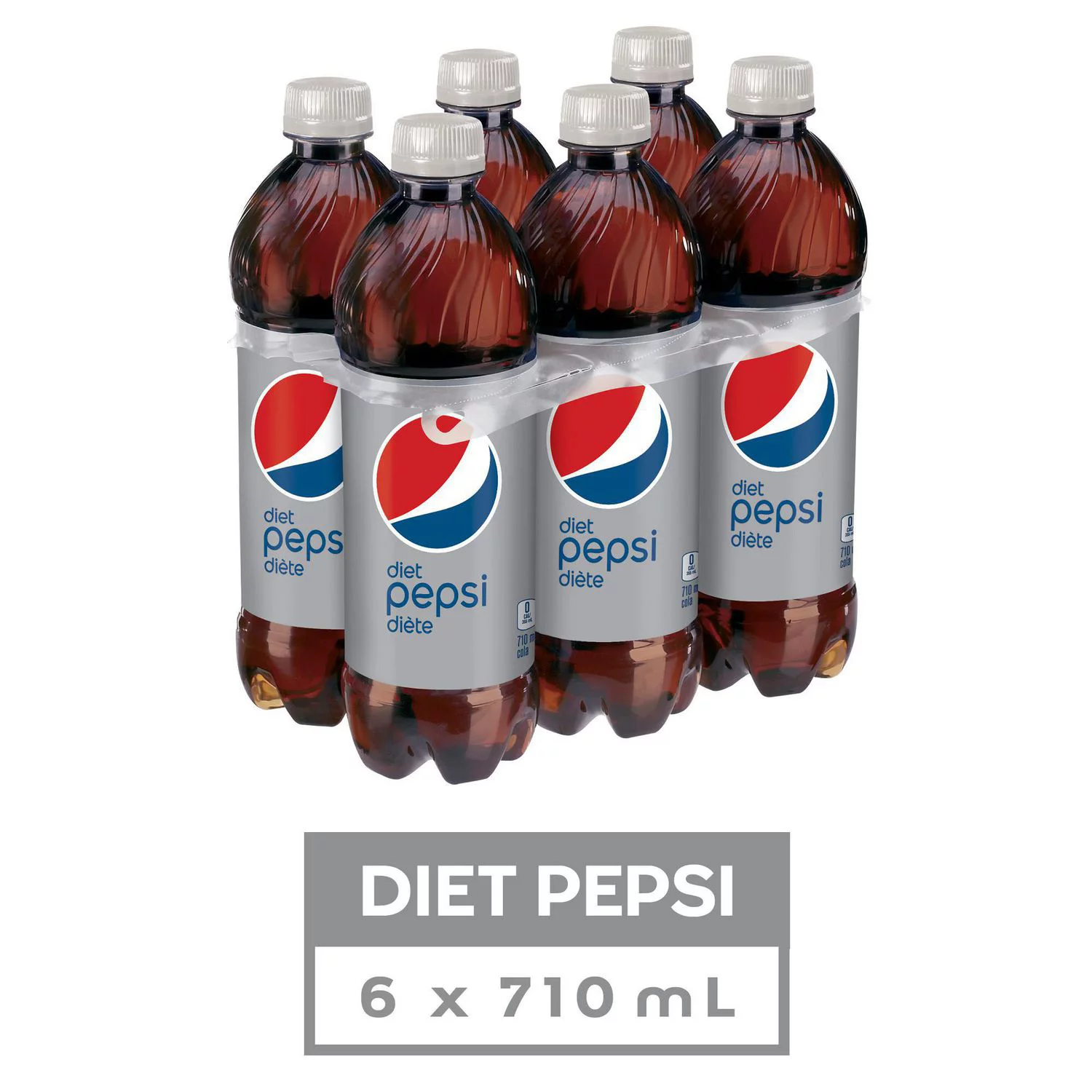 Diet Pepsi Cola, 710ml Bottles, 6 Pack