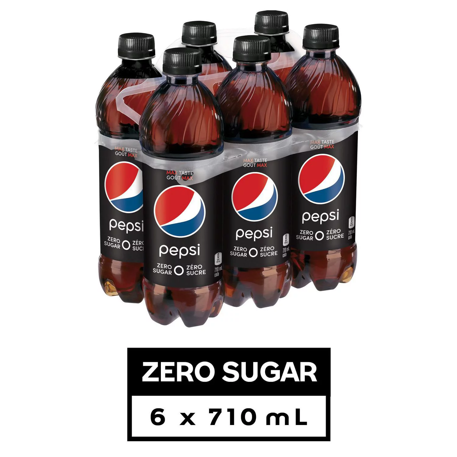 Pepsi Max 710ml Bottles, 6 Pack