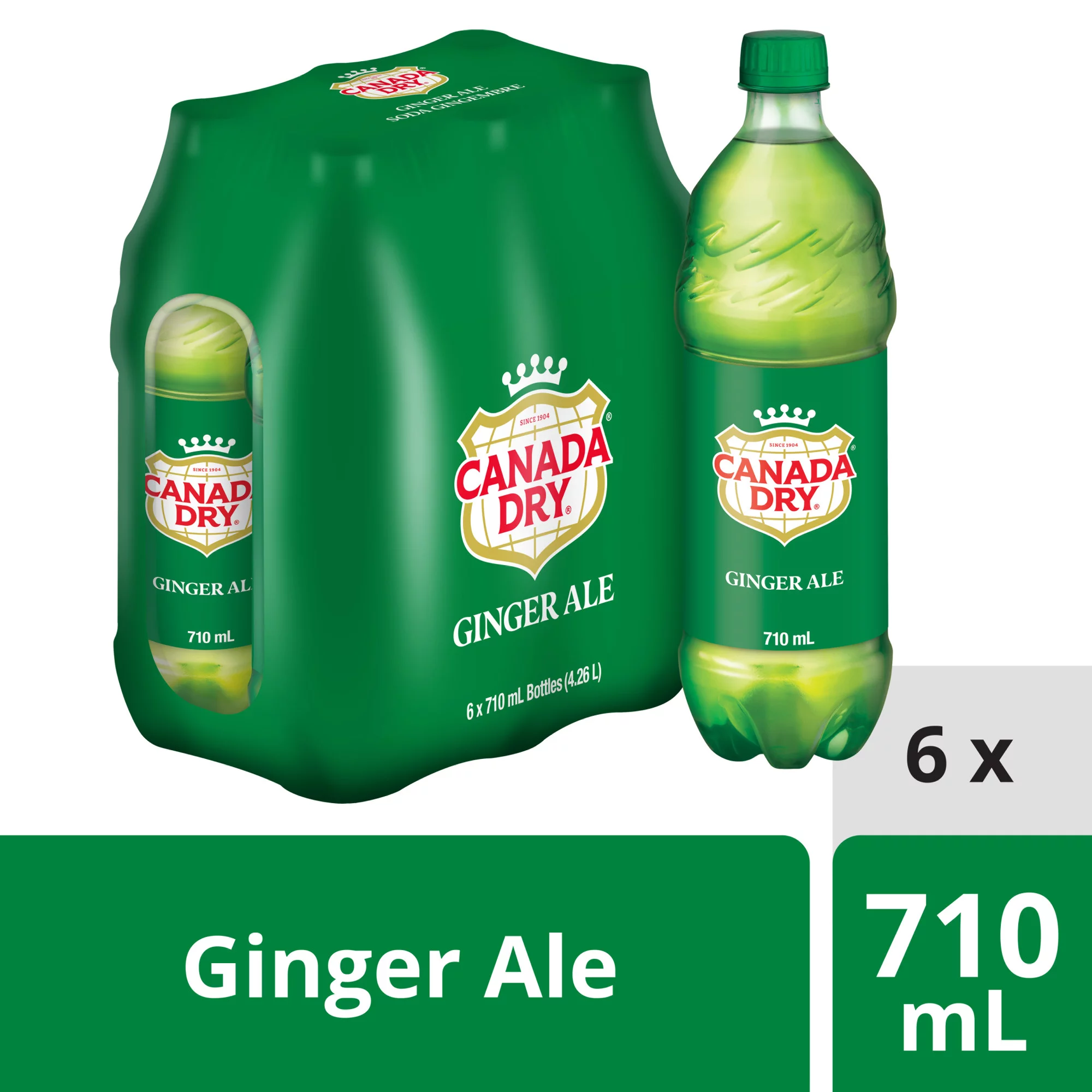 Canada Dry® Ginger Ale 710 ml Bottles, 6 Pack
