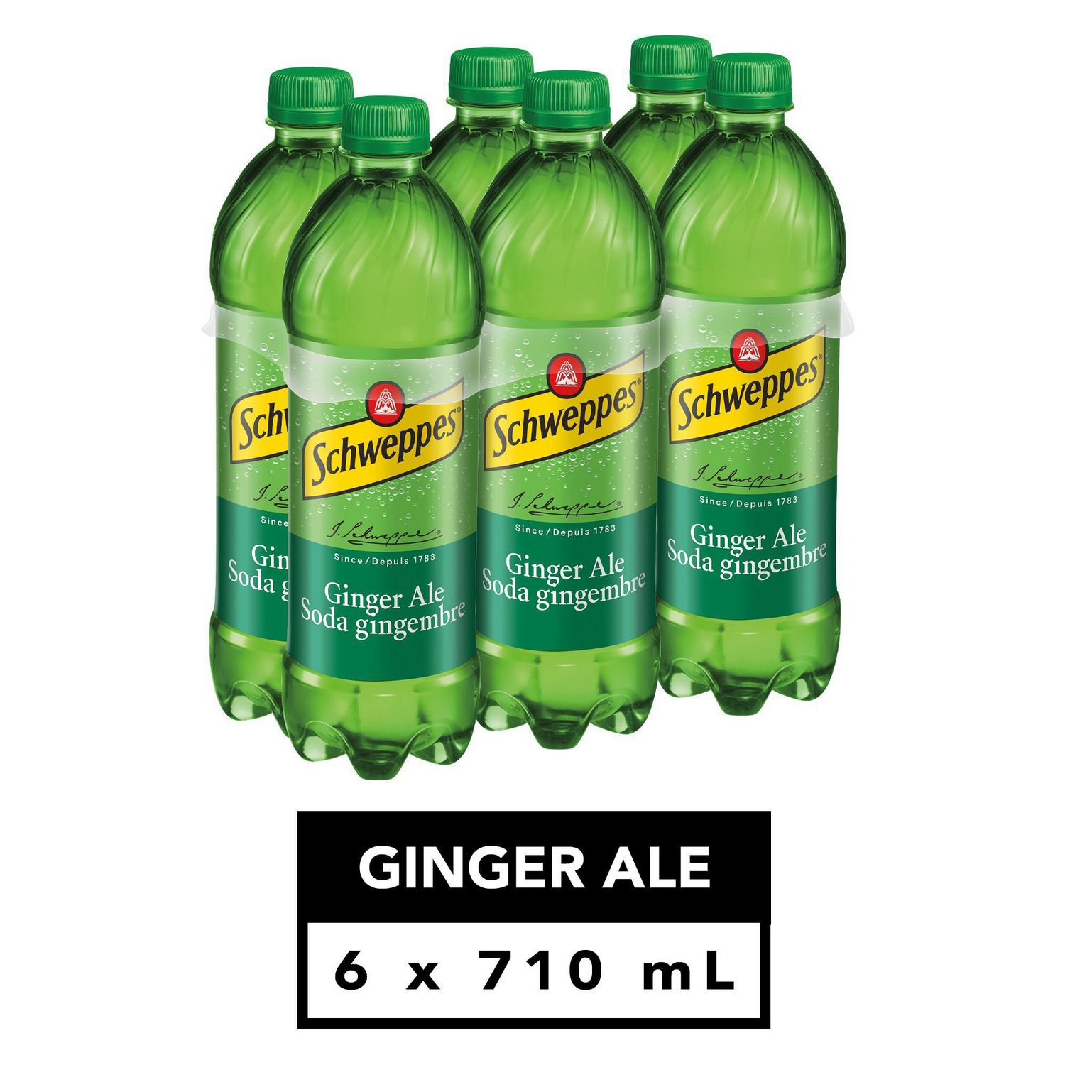 Schweppes Ginger Ale, 710ml Bottles, 6 Pack