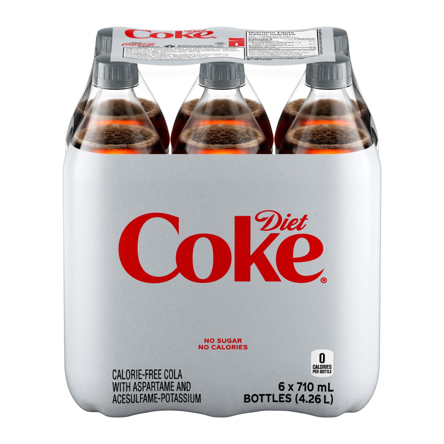 Diet Coke 710ml Bottles, 6 Pack