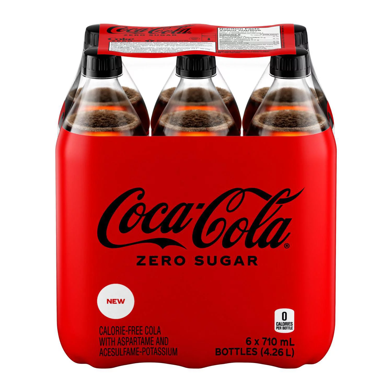 Coca-Cola Zero Sugar 710ml Bottles, 6 Pack